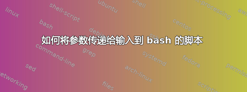 如何将参数传递给输入到 bash 的脚本