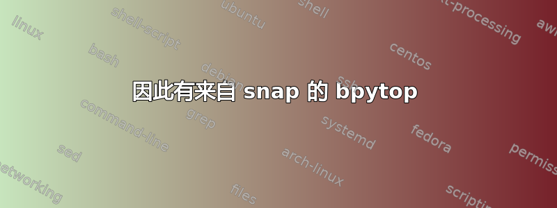 因此有来自 snap 的 bpytop