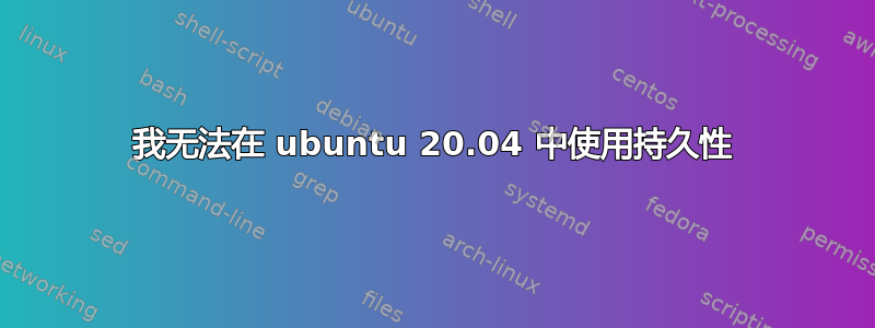 我无法在 ubuntu 20.04 中使用持久性