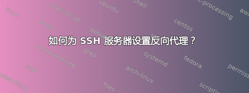 如何为 SSH 服务器设置反向代理？