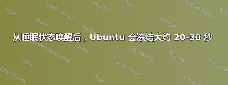 从睡眠状态唤醒后，Ubuntu 会冻结大约 20-30 秒