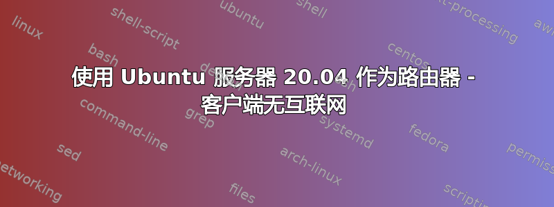 使用 Ubuntu 服务器 20.04 作为路由器 - 客户端无互联网