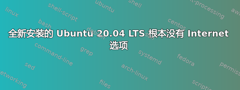 全新安装的 Ubuntu 20.04 LTS 根本没有 Internet 选项