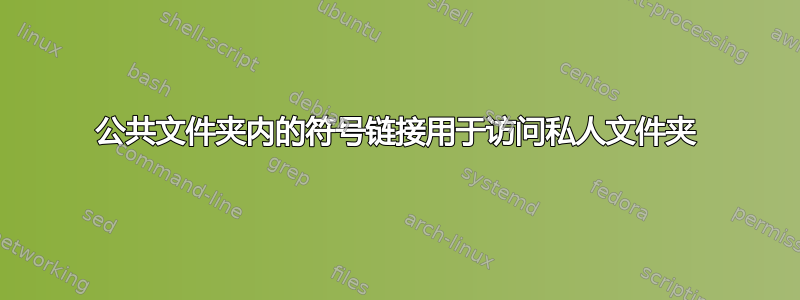 公共文件夹内的符号链接用于访问私人文件夹