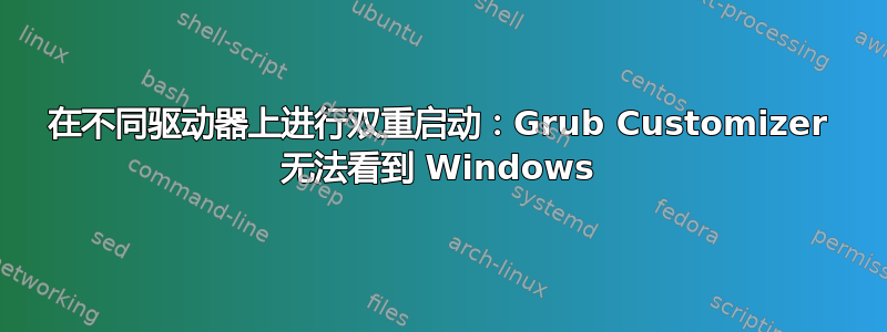 在不同驱动器上进行双重启动：Grub Customizer 无法看到 Windows