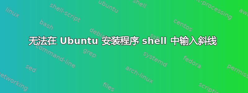 无法在 Ubuntu 安装程序 shell 中输入斜线