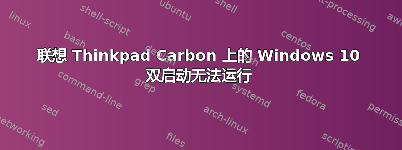 联想 Thinkpad Carbon 上的 Windows 10 双启动无法运行