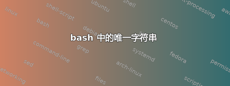 bash 中的唯一字符串