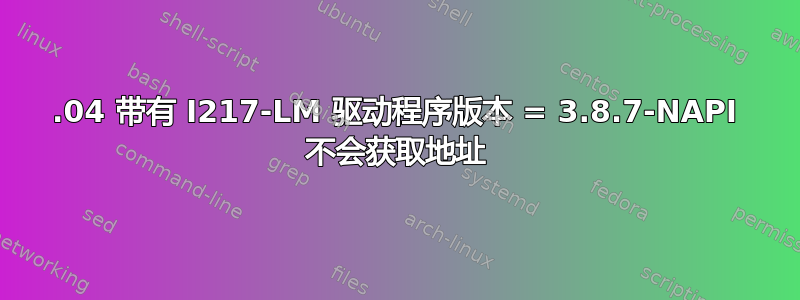 20.04 带有 I217-LM 驱动程序版本 = 3.8.7-NAPI 不会获取地址