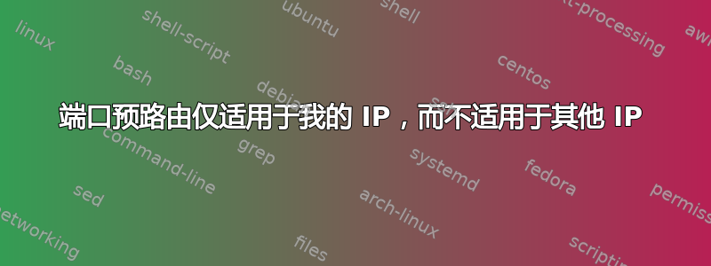 端口预路由仅适用于我的 IP，而不适用于其他 IP