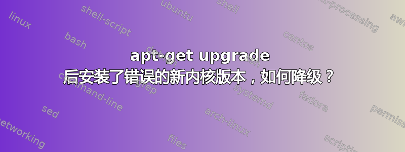 apt-get upgrade 后安装了错误的新内核版本，如何降级？