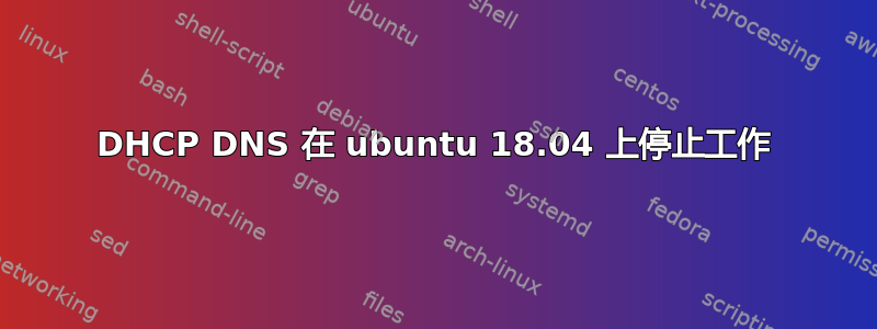 DHCP DNS 在 ubuntu 18.04 上停止工作