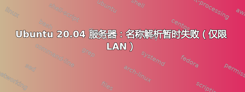 Ubuntu 20.04 服务器：名称解析暂时失败（仅限 LAN）