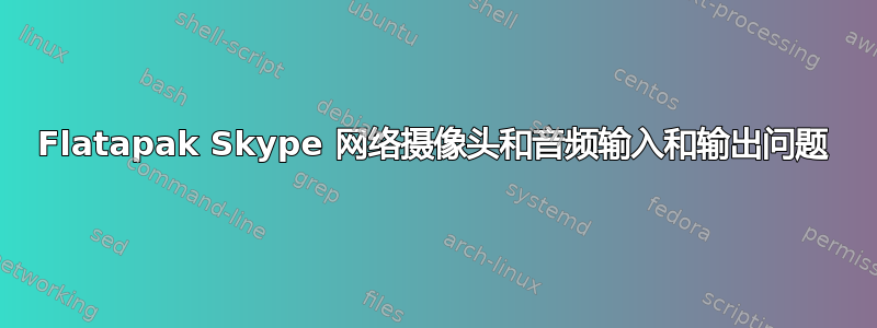 Flatapak Skype 网络摄像头和音频输入和输出问题