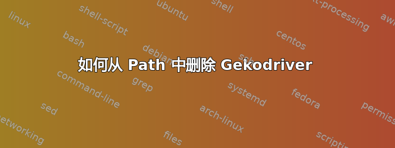 如何从 Path 中删除 Gekodriver