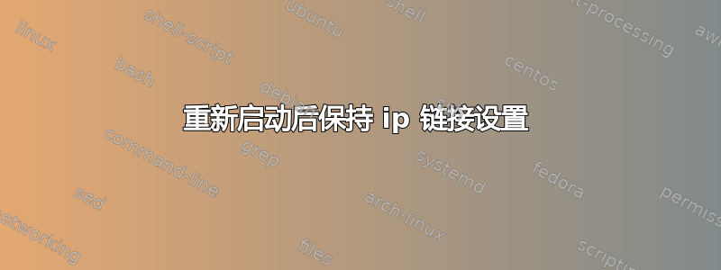 重新启动后保持 ip 链接设置