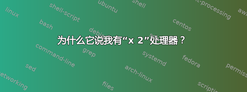 为什么它说我有“x 2”处理器？