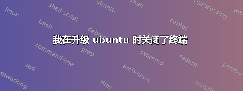 我在升级 ubuntu 时关闭了终端