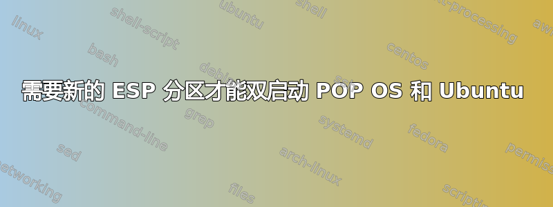 需要新的 ESP 分区才能双启动 POP OS 和 Ubuntu