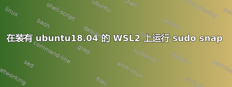 在装有 ubuntu18.04 的 WSL2 上运行 sudo snap