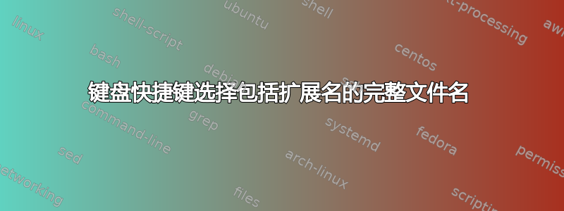 键盘快捷键选择包括扩展名的完整文件名