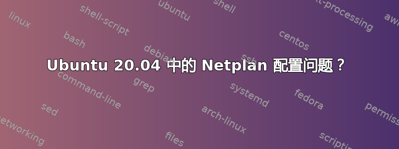 Ubuntu 20.04 中的 Netplan 配置问题？