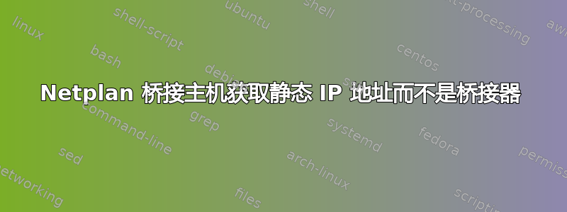 Netplan 桥接主机获取静态 IP 地址而不是桥接器