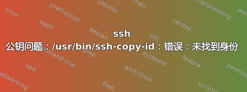 ssh 公钥问题：/usr/bin/ssh-copy-id：错误：未找到身份