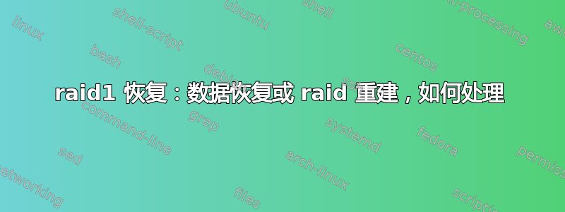 raid1 恢复：数据恢复或 raid 重建，如何处理