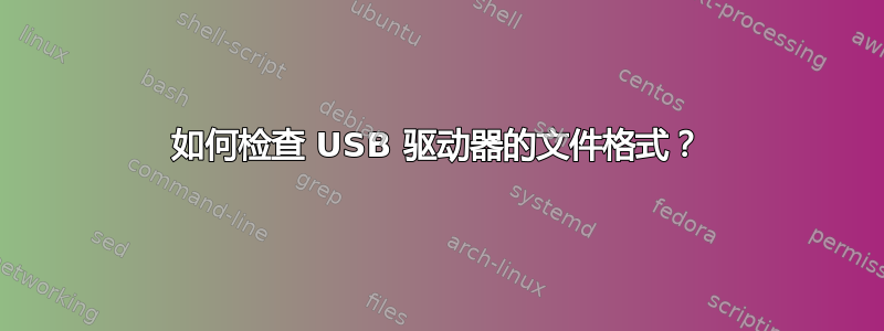 如何检查 USB 驱动器的文件格式？