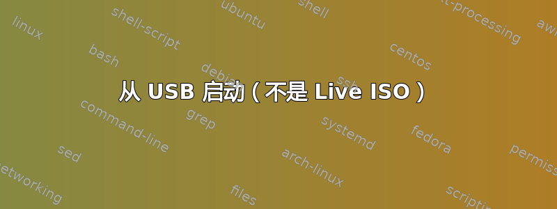 从 USB 启动（不是 Live ISO）