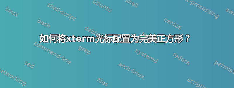 如何将xterm光标配置为完美正方形？