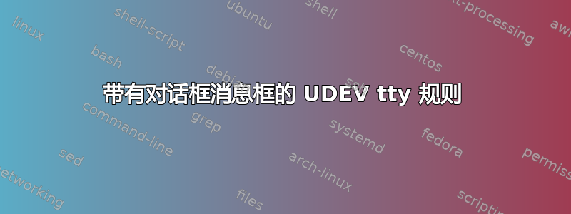 带有对话框消息框的 UDEV tty 规则