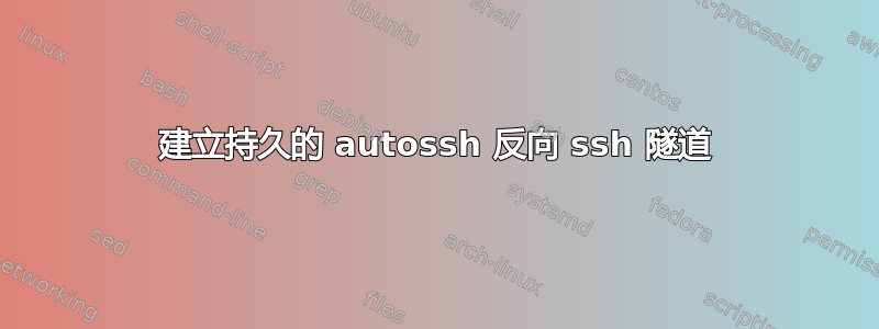 建立持久的 autossh 反向 ssh 隧道