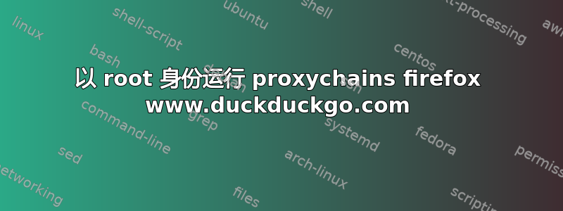 以 root 身份运行 proxychains firefox www.duckduckgo.com