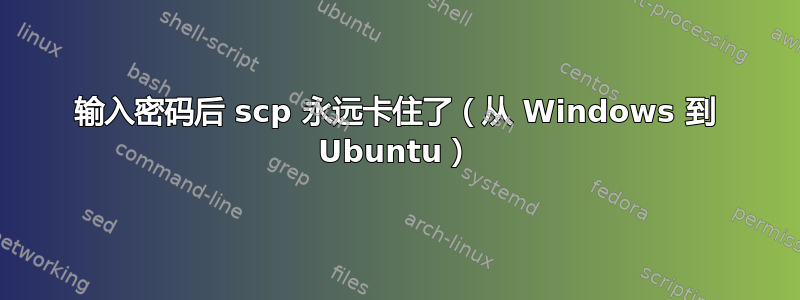 输入密码后 scp 永远卡住了（从 Windows 到 Ubuntu）