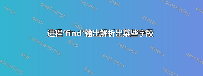 进程‘find’输出解析出某些字段