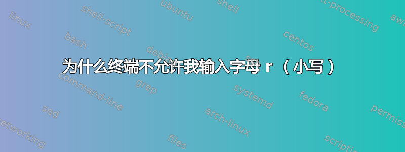 为什么终端不允许我输入字母 r （小写）