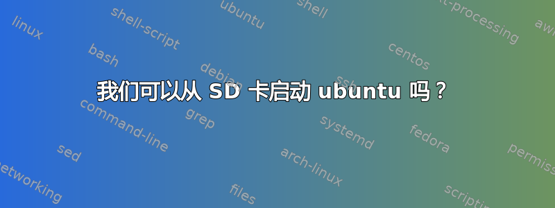 我们可以从 SD 卡启动 ubuntu 吗？