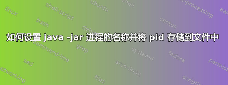 如何设置 java -jar 进程的名称并将 pid 存储到文件中