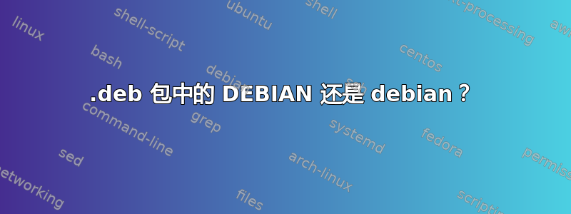 .deb 包中的 DEBIAN 还是 debian？