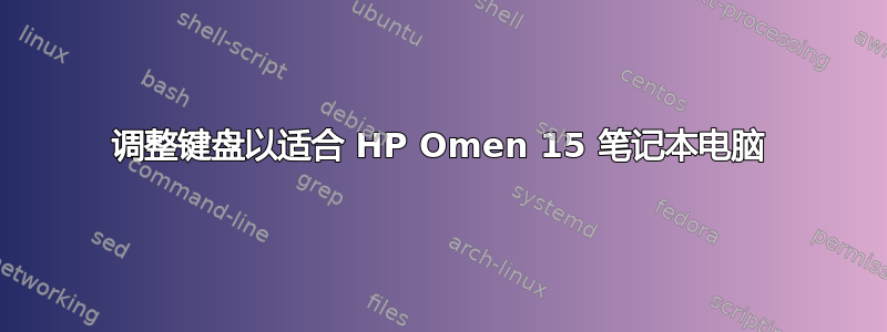 调整键盘以适合 HP Omen 15 笔记本电脑