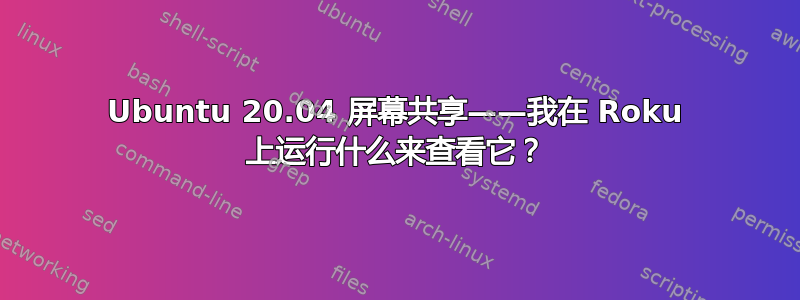 Ubuntu 20.04 屏幕共享——我在 Roku 上运行什么来查看它？