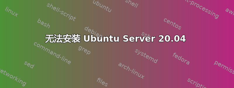 无法安装 Ubuntu Server 20.04