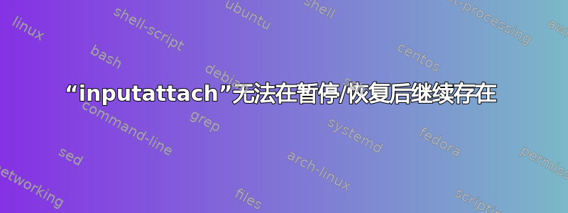 “inputattach”无法在暂停/恢复后继续存在