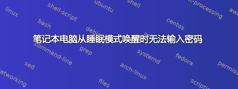 笔记本电脑从睡眠模式唤醒时无法输入密码