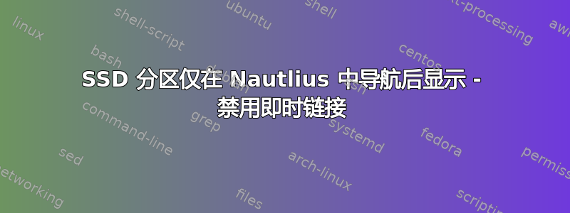 SSD 分区仅在 Nautlius 中导航后显示 - 禁用即时链接