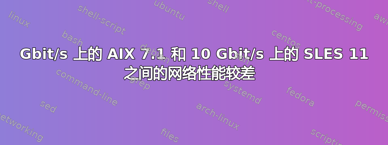 1 Gbit/s 上的 AIX 7.1 和 10 Gbit/s 上的 SLES 11 之间的网络性能较差 