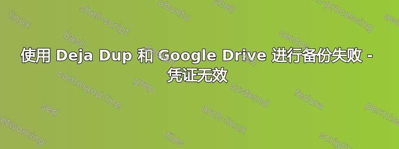 使用 Deja Dup 和 Google Drive 进行备份失败 - 凭证无效