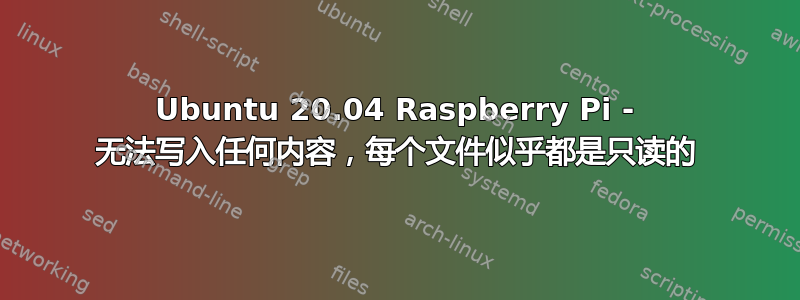 Ubuntu 20.04 Raspberry Pi - 无法写入任何内容，每个文件似乎都是只读的